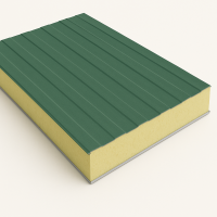 Стеновая сэндвич-панель с минеральной ватой 60 мм RAL 5005